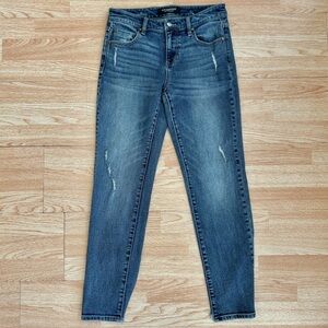 Liverpool The Girlfriend Blue Denim Distressed Ripped Hem Stretch Jeans 2 / 26